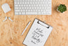 Top View Desk Concept With Keyboard Psd