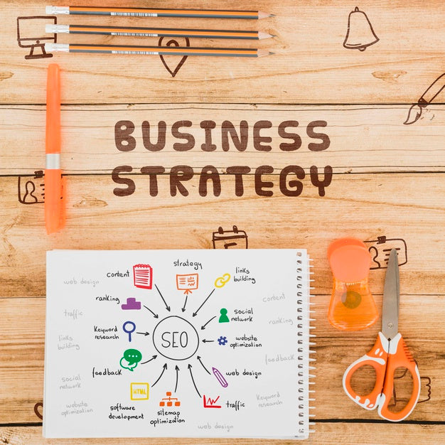 Top View Desk Concept With Notebook Psd