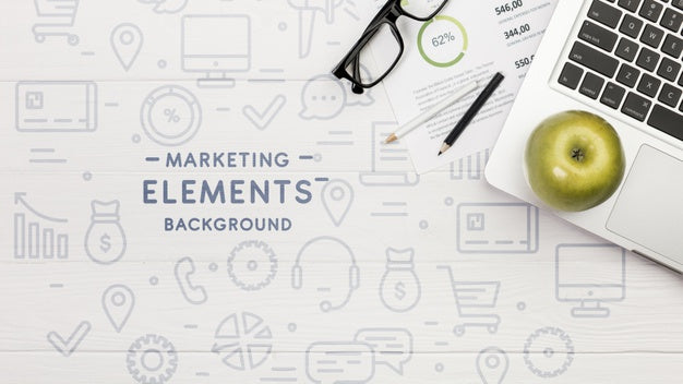 Top View Desktop Concept With Mock-Up Psd