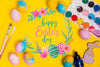 Top View Easter Composition With Copyspace Psd