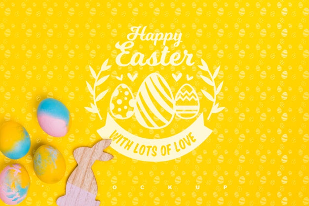 Top View Easter Composition With Copyspace Psd