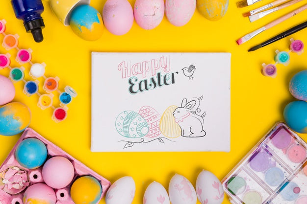 Top View Easter Composition With Paper Psd