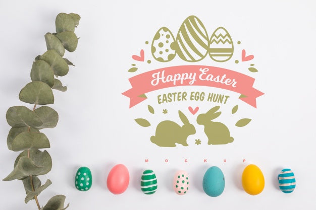 Top View Easter Mockup Composition Psd