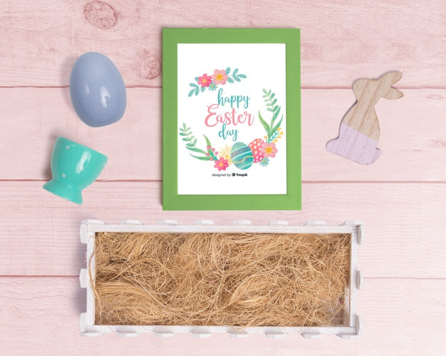 Top View Easter Mockup Composition Psd
