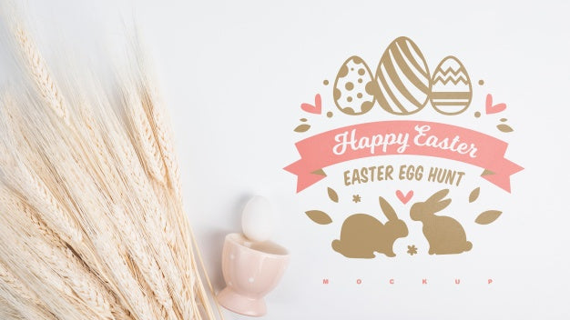 Top View Easter Mockup Composition Psd