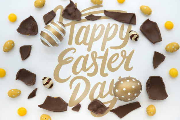 Top View Easter Mockup Psd