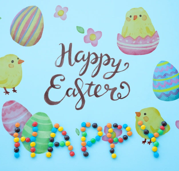 Top View Easter Mockup Psd