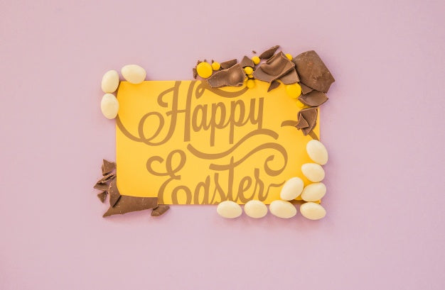 Top View Easter Mockup Psd