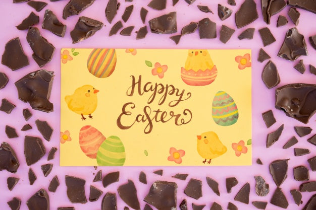 Top View Easter Mockup Psd