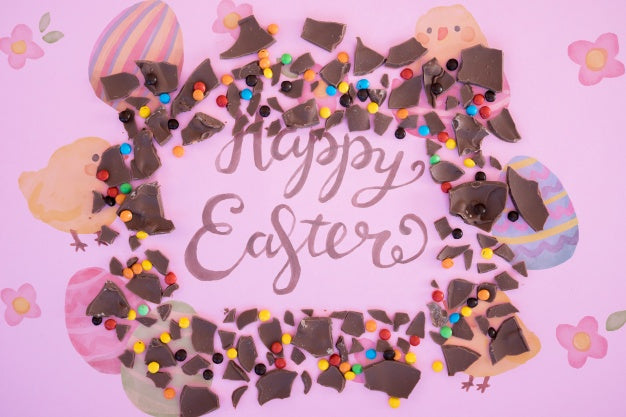 Top View Easter Mockup Psd