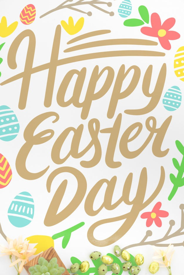 Top View Easter Mockup Psd