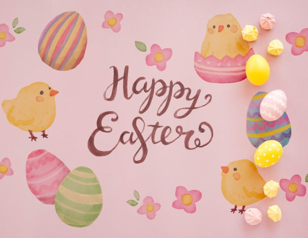 Top View Easter Mockup Psd