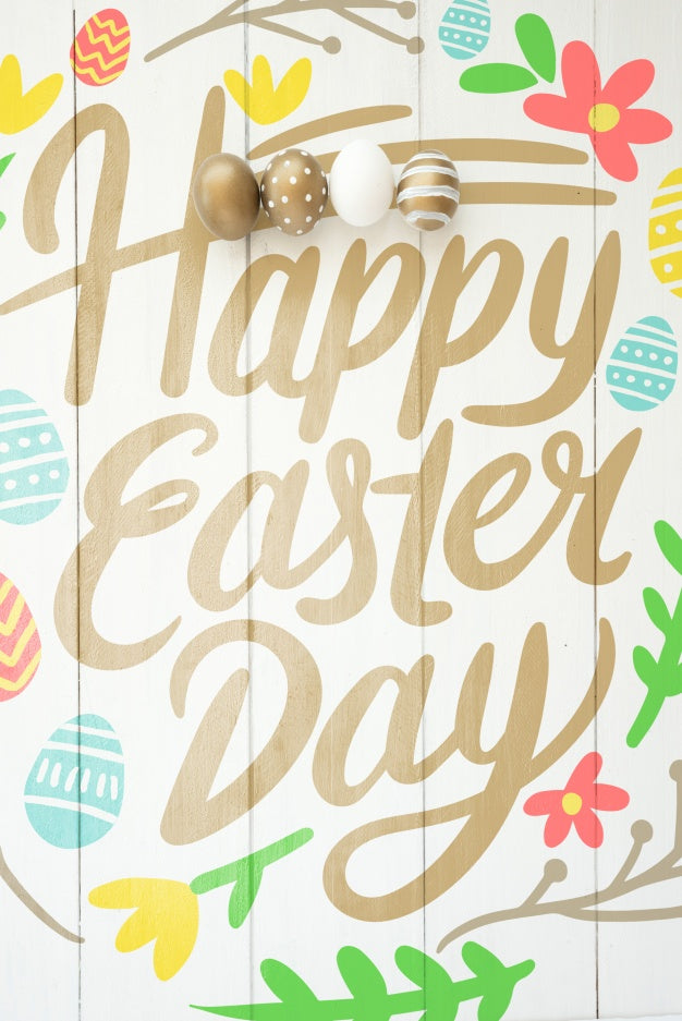 Top View Easter Mockup Psd