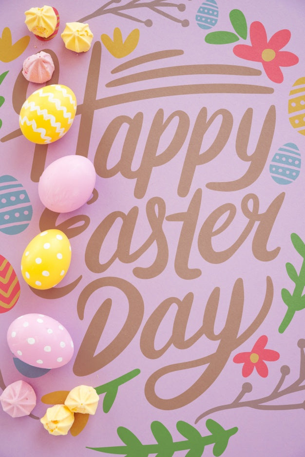Top View Easter Mockup Psd