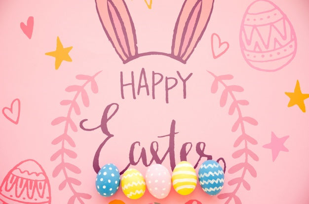 Top View Easter Mockup Psd