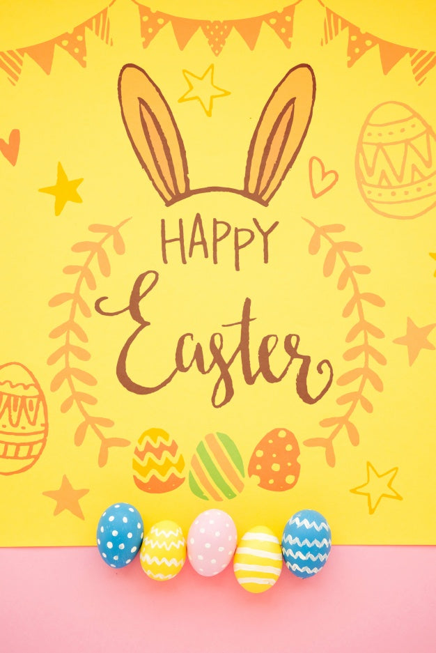 Top View Easter Mockup Psd