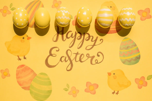 Top View Easter Mockup Psd