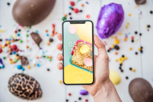 Top View Easter Mockup Psd