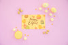 Top View Easter Mockup With Card Psd