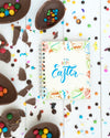 Top View Easter Mockup With Notepad Psd