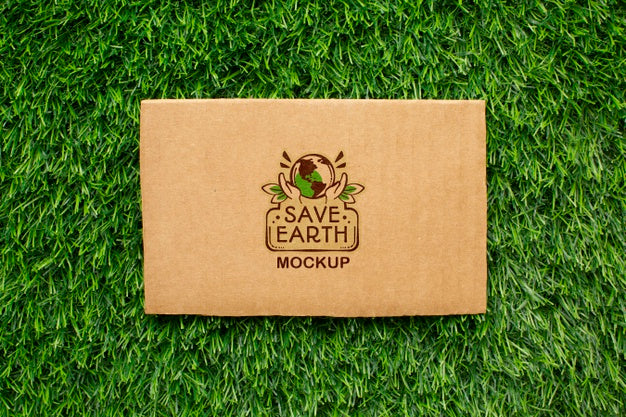 Top View Eco Cardboard Mock-Up Psd