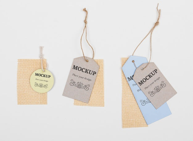 Top View Eco Tags On White Background Psd