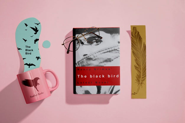 Top View Editorial Book With Bookmarks Psd