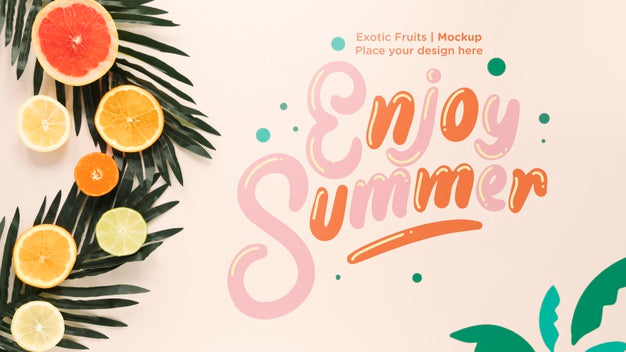Top View Enjoy Summer With Mock-Up Psd