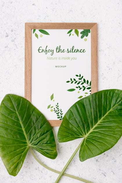 Top View Enjoy The Silence Frame With Mockpup Psd