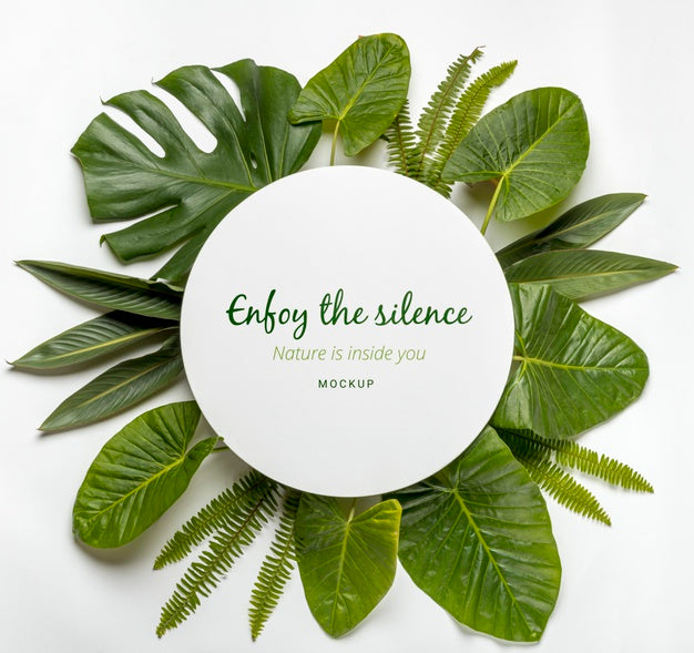 Top View Enjoy The Silence With Mock-Up Concept Psd