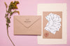 Top View Envelope Design With Flower Psd