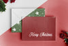 Top View Envelopes And Mistletoe Psd
