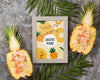 Top View Exotic Food Frame With Mock-Up Psd