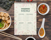 Top View Exotic Food Menu With Mock-Up Psd