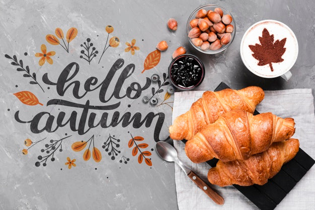 Top View Fall Season Arrangement Psd