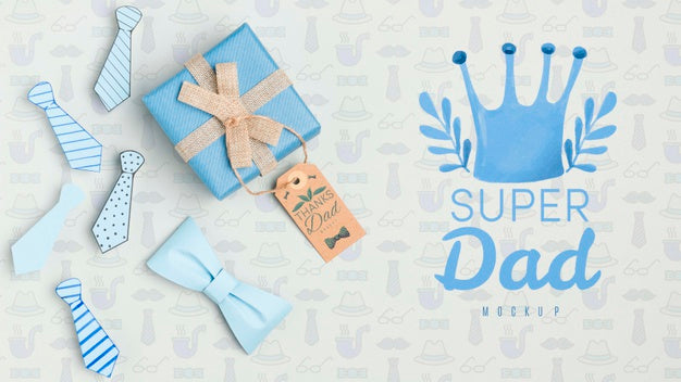 Top View Father'S Day Concept With Mock-Up Psd