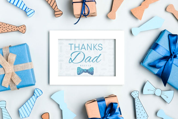 Top View Father'S Day Frame With Mock-Up Psd
