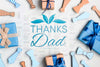 Top View Father'S Day Greeting With Mock-Up Psd