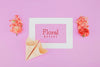 Top View Floral Mock-Up Frame Psd