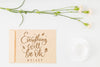 Top View Floral Mock-Up Motivational Quote Psd