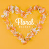 Top View Floral Mock-Up With Heart Shaped Psd