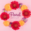 Top View Floral Mock-Up With Wreath Of Flowers Psd