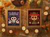 Top View Floral Skull In Mock-Ups With Festive Decoration Psd