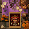 Top View Floral Skull With Flowers And Candles Psd