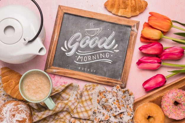 Top View Flowers With Copy Space Psd