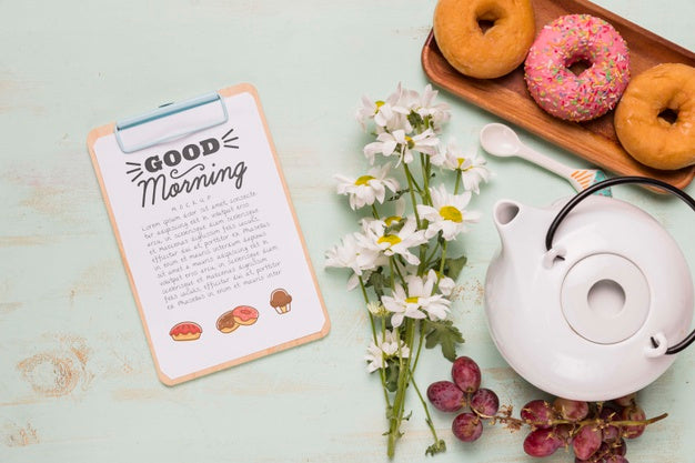 Top View Flowers With Copy Space Psd