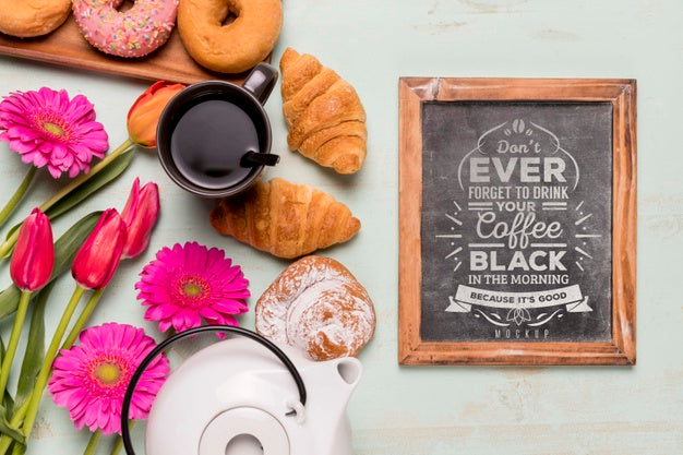 Top View Flowers With Copy Space Psd