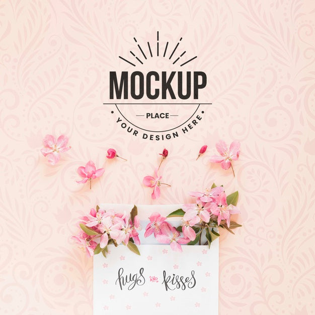 Top View Flowers With Copy Space Psd