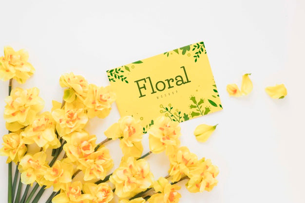 Top View Flowers With Copy Space Psd