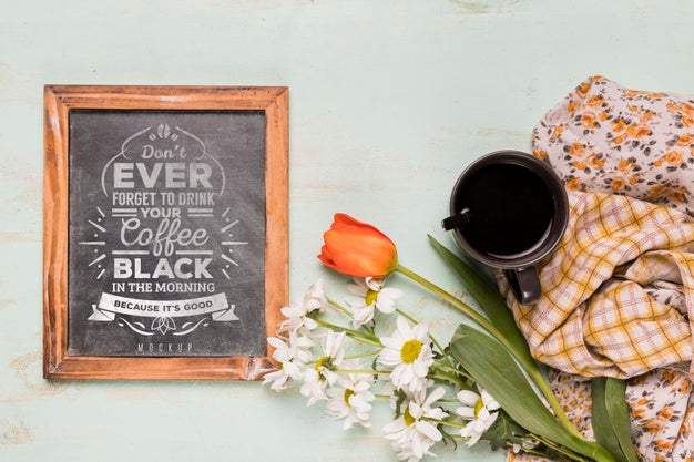 Top View Flowers With Copy Space Psd